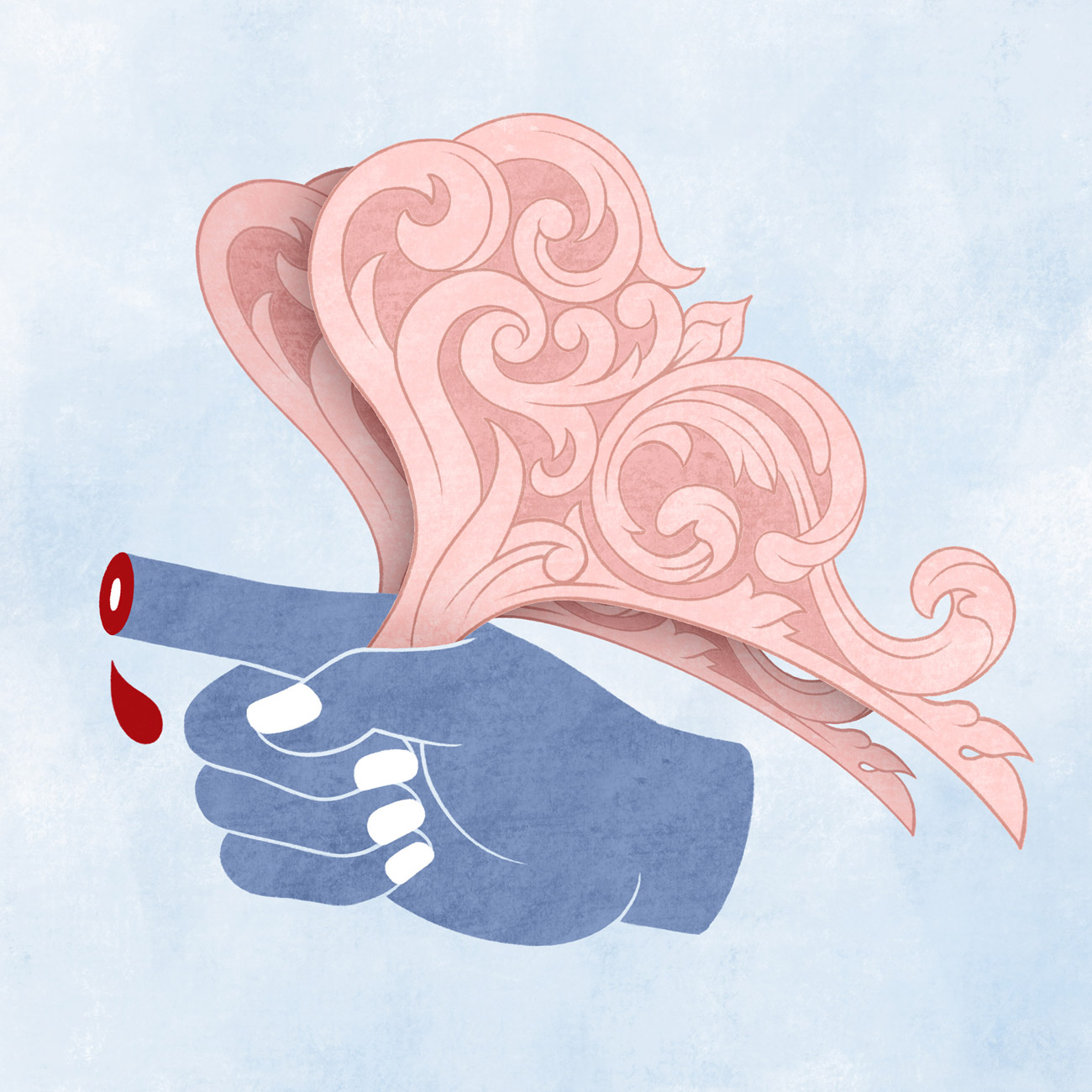 cut: pointing hand