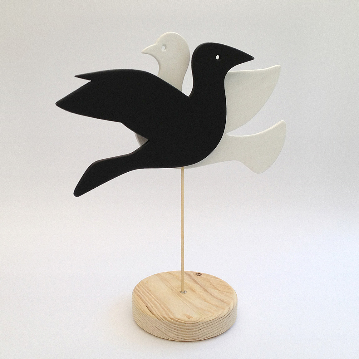 flat sculpture dove raven